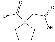 1-(carboxymethyl)cyclopentane-1-carboxylic acid 结构式