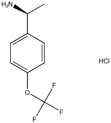 (S)-1-(4-(トリフルオロメトキシ)フェニル)エタンアミン 塩酸塩 化学構造式