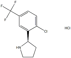 (2R)-2-[2-chloro-5-(trifluoromethyl)phenyl]pyrrolidine hydrochloride Structure