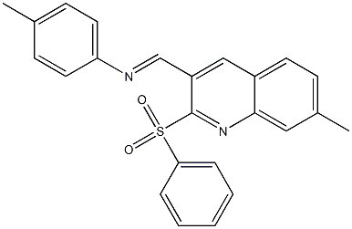  (1E)-1-[2-(benzenesulfonyl)-7-methylquinolin-3-yl]-N-(4-methylphenyl)methanimine