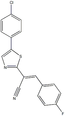 (2E)-2-[5-(4-chlorophenyl)-1,3-thiazol-2-yl]-3-(4-fluorophenyl)prop-2-enenitrile Struktur