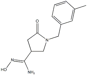 (Z)-N'-hydroxy-1-[(3-methylphenyl)methyl]-5-oxopyrrolidine-3-carboximidamide Structure