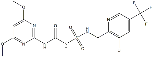 1-({[3-chloro-5-(trifluoromethyl)pyridin-2-yl]methyl}sulfamoyl)-3-(4,6-dimethoxypyrimidin-2-yl)urea Struktur