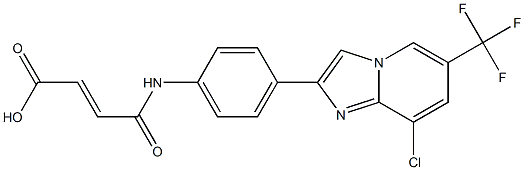 (2E)-3-({4-[8-chloro-6-(trifluoromethyl)imidazo[1,2-a]pyridin-2-yl]phenyl}carbamoyl)prop-2-enoic acid Structure