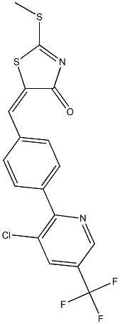 (5E)-5-({4-[3-chloro-5-(trifluoromethyl)pyridin-2-yl]phenyl}methylidene)-2-(methylsulfanyl)-4,5-dihydro-1,3-thiazol-4-one Structure