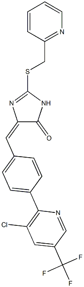 (4E)-4-({4-[3-chloro-5-(trifluoromethyl)pyridin-2-yl]phenyl}methylidene)-2-{[(pyridin-2-yl)methyl]sulfanyl}-4,5-dihydro-1H-imidazol-5-one