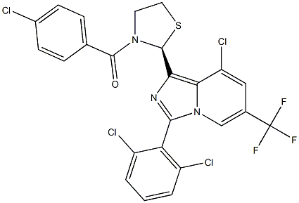 (2S)-2-[8-chloro-3-(2,6-dichlorophenyl)-6-(trifluoromethyl)imidazo[1,5-a]pyridin-1-yl]-3-(4-chlorobenzoyl)-1,3-thiazolidine