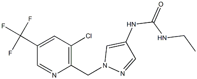 1-(1-{[3-chloro-5-(trifluoromethyl)pyridin-2-yl]methyl}-1H-pyrazol-4-yl)-3-ethylurea Struktur