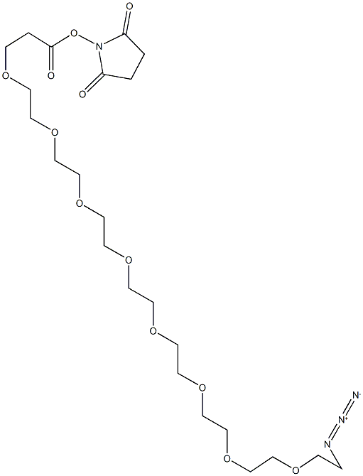 AZIDO-DPEG®₈-NHS ESTER 化学構造式