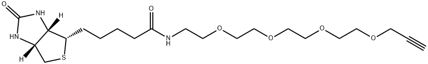 アセチレン-PEG4-ビオチン結合 化学構造式