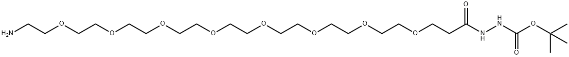 AMINO-DPEG®₈-T-BOC-HYDRAZIDE 化学構造式