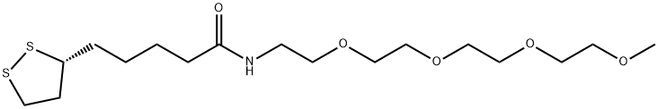 (R)-N-3,6,9,12-テトラオキサトリデシル)-α-リポアミド 化学構造式