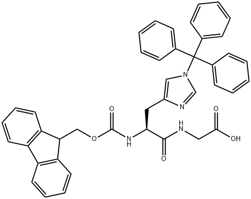 (9H-Fluoren-9-yl)MethOxy]Carbonyl His(Trt)-Gly-OH Structure