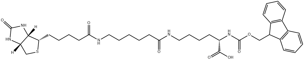 FMOC-LYS(ビオチニル-Ε-アミノカプロイル)-OH 化学構造式