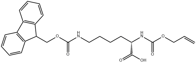 N-alpha-Allyloxycarbonyl-N-epsilon-(9-fluorenylmethyloxycarbonyl)-L-lysine Struktur