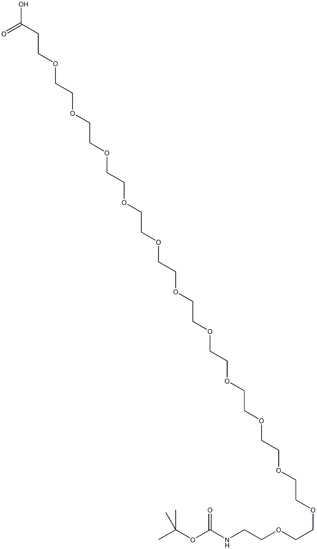 O-[2-(BOC-AMINO)ETHYL]-OΜ-(2-CARBOXYETHYL)POLYETHYLENE GLYCOL 结构式