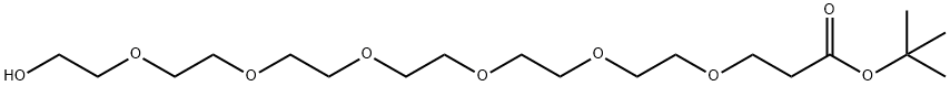 HYDROXY-DPEG®₆-T-BUTYL ESTER 化学構造式