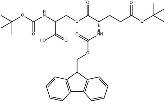 BOC-SER(FMOC-GLU(OTBU))-OH, 944283-18-5, 结构式
