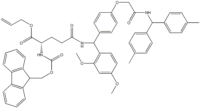 FMOC-L-GLN(AM-RINK-RESIN)-OALL Structure