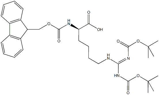 N-alpha-(9-Fluorenylmethyloxycarbonyl)-N,N-bis(t-butyloxycarbonyl)-D-homoarginine Structure