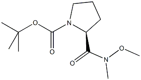N-alpha-t-Butyloxycarbonyl-N-methyl-N-methyloxy-L-proline amide Structure