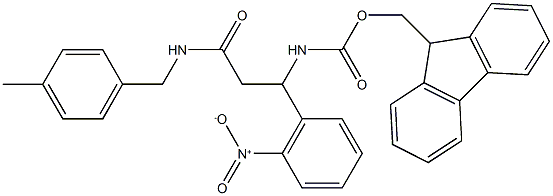 3-Fmoc-amino-(2-nitrophenyl)propionyl amidomethylpolystyrene (1% DVB, 100-200 mesh, 0.8-1.5 mmol Struktur