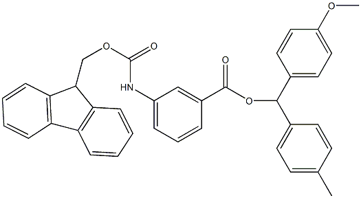 FMOC-3-AMINOBENZOIC ACID-4-METHOXYBENZHYDRYL RESIN Structure