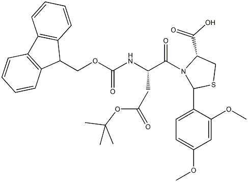 Fmoc-L-Asp(tBu)-L-Cys[PSI(Dmp,H)pro]-OH Struktur