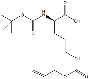 N-alpha-t-Butyloxycarbonyl-N-delta-allyloxycarbonyl-D-ornithine Structure