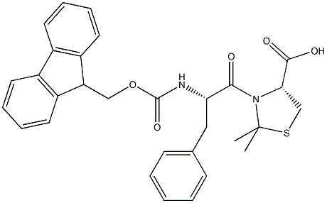 Fmoc-L-Phe-L-Cys[PSI(Me,Me)Pro]-OH Struktur