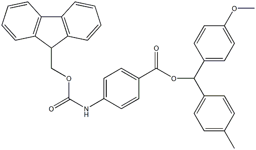 FMOC-4-AMINOBENZOIC ACID-4-METHOXYBENZHYDRYL RESIN Struktur