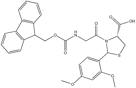 Fmoc-Gly-L-Cys[PSI(Dmp,H)pro]-OH Struktur