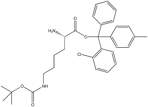 H-LYS(BOC)-2-CHLOROTRITYL RESIN 化学構造式