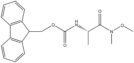 N-alpha-(9-Fluorenylmethyloxycarbonyl)-N-methyl-N-methyloxy-L-alanine amide Structure