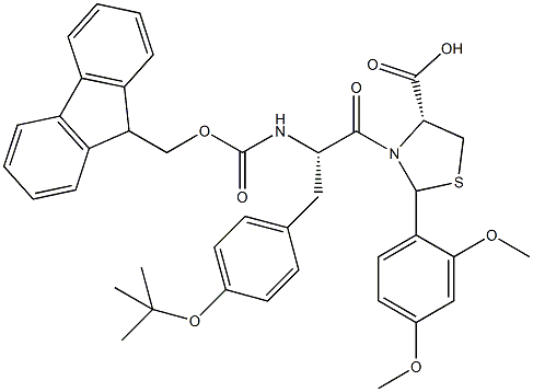 Fmoc-L-Tyr(tBu)-L-Cys[PSI(Dmp,H)pro]-OH 结构式