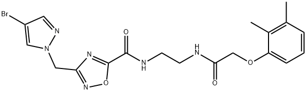 3-[(4-bromopyrazol-1-yl)methyl]-N-[2-[[2-(2,3-dimethylphenoxy)acetyl]amino]ethyl]-1,2,4-oxadiazole-5-carboxamide Structure