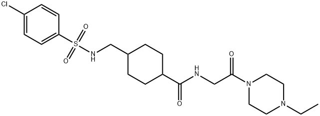 4-[[(4-chlorophenyl)sulfonylamino]methyl]-N-[2-(4-ethylpiperazin-1-yl)-2-oxoethyl]cyclohexane-1-carboxamide Structure
