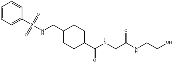 4-(benzenesulfonamidomethyl)-N-[2-(2-hydroxyethylamino)-2-oxoethyl]cyclohexane-1-carboxamide Structure