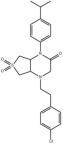 1-[2-(4-chlorophenyl)ethyl]-6,6-dioxo-4-(4-propan-2-ylphenyl)-4a,5,7,7a-tetrahydro-2H-thieno[3,4-b]pyrazin-3-one 结构式