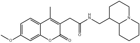 N-(2,3,4,6,7,8,9,9a-octahydro-1H-quinolizin-1-ylmethyl)-2-(7-methoxy-4-methyl-2-oxochromen-3-yl)acetamide Structure