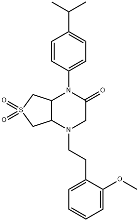 1-[2-(2-methoxyphenyl)ethyl]-6,6-dioxo-4-(4-propan-2-ylphenyl)-4a,5,7,7a-tetrahydro-2H-thieno[3,4-b]pyrazin-3-one Structure