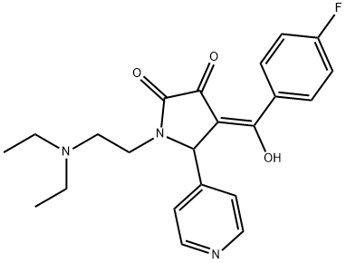 (E)-[1-[2-(diethylazaniumyl)ethyl]-4,5-dioxo-2-pyridin-4-ylpyrrolidin-3-ylidene]-(4-fluorophenyl)methanolate Structure