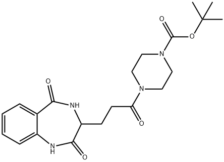 tert-butyl 4-[3-(2,5-dioxo-3,4-dihydro-1H-1,4-benzodiazepin-3-yl)propanoyl]piperazine-1-carboxylate Structure