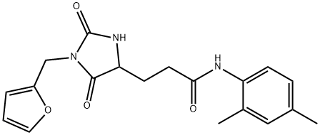 N-(2,4-dimethylphenyl)-3-[1-(furan-2-ylmethyl)-2,5-dioxoimidazolidin-4-yl]propanamide Structure