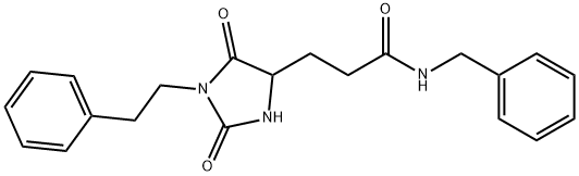 N-benzyl-3-[2,5-dioxo-1-(2-phenylethyl)imidazolidin-4-yl]propanamide Structure