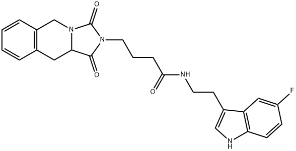 4-(1,3-dioxo-10,10a-dihydro-5H-imidazo[1,5-b]isoquinolin-2-yl)-N-[2-(5-fluoro-1H-indol-3-yl)ethyl]butanamide Structure