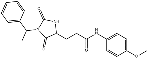 3-[2,5-dioxo-1-(1-phenylethyl)imidazolidin-4-yl]-N-(4-methoxyphenyl)propanamide Structure