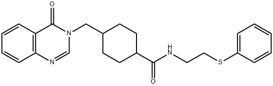 4-[(4-oxoquinazolin-3-yl)methyl]-N-(2-phenylsulfanylethyl)cyclohexane-1-carboxamide Structure