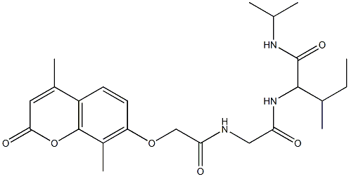 2-[[2-[[2-(4,8-dimethyl-2-oxochromen-7-yl)oxyacetyl]amino]acetyl]amino]-3-methyl-N-propan-2-ylpentanamide Structure