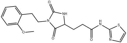 3-[1-[2-(2-methoxyphenyl)ethyl]-2,5-dioxoimidazolidin-4-yl]-N-(1,3-thiazol-2-yl)propanamide Struktur